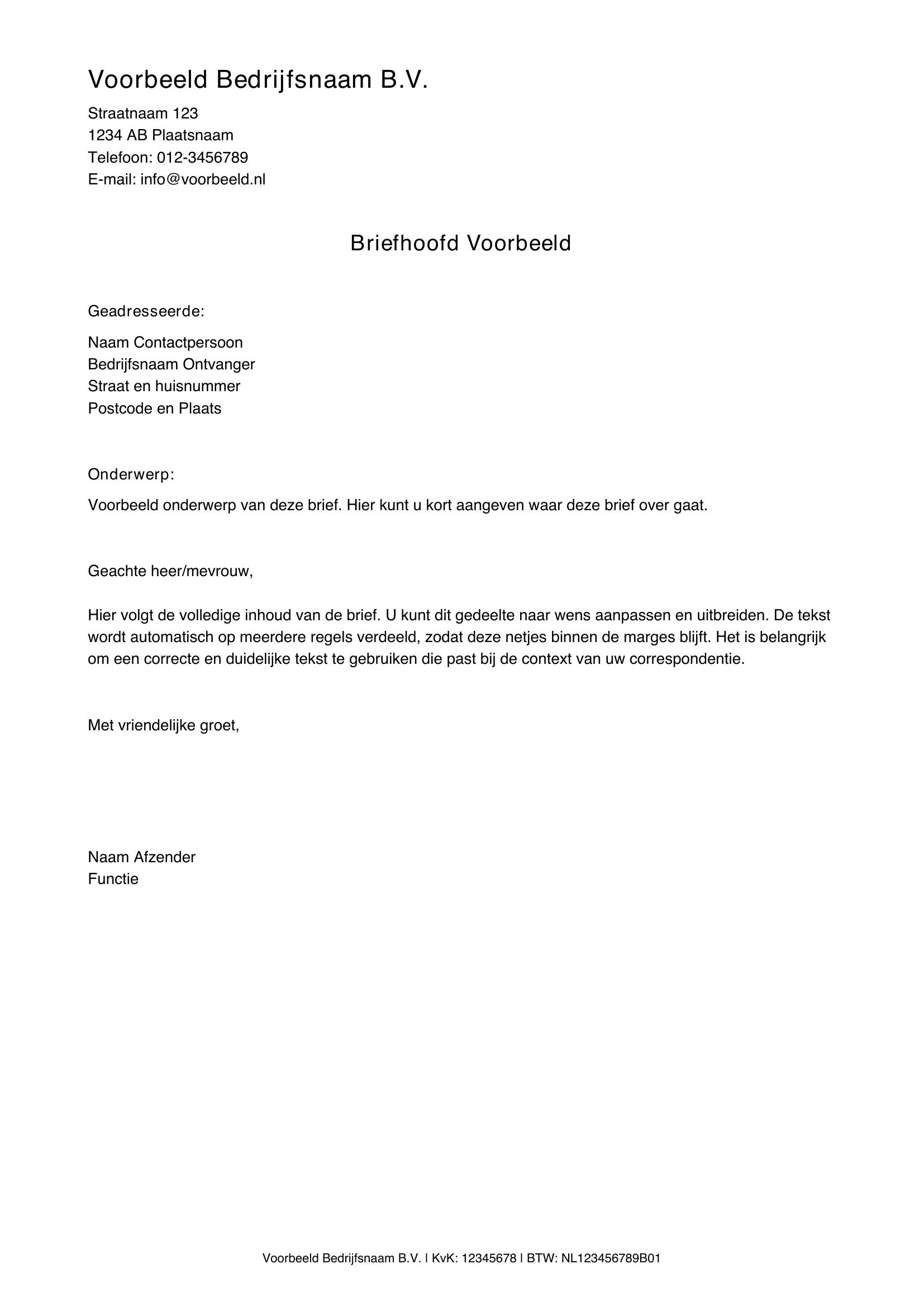 Briefhoofd Voorbeeld